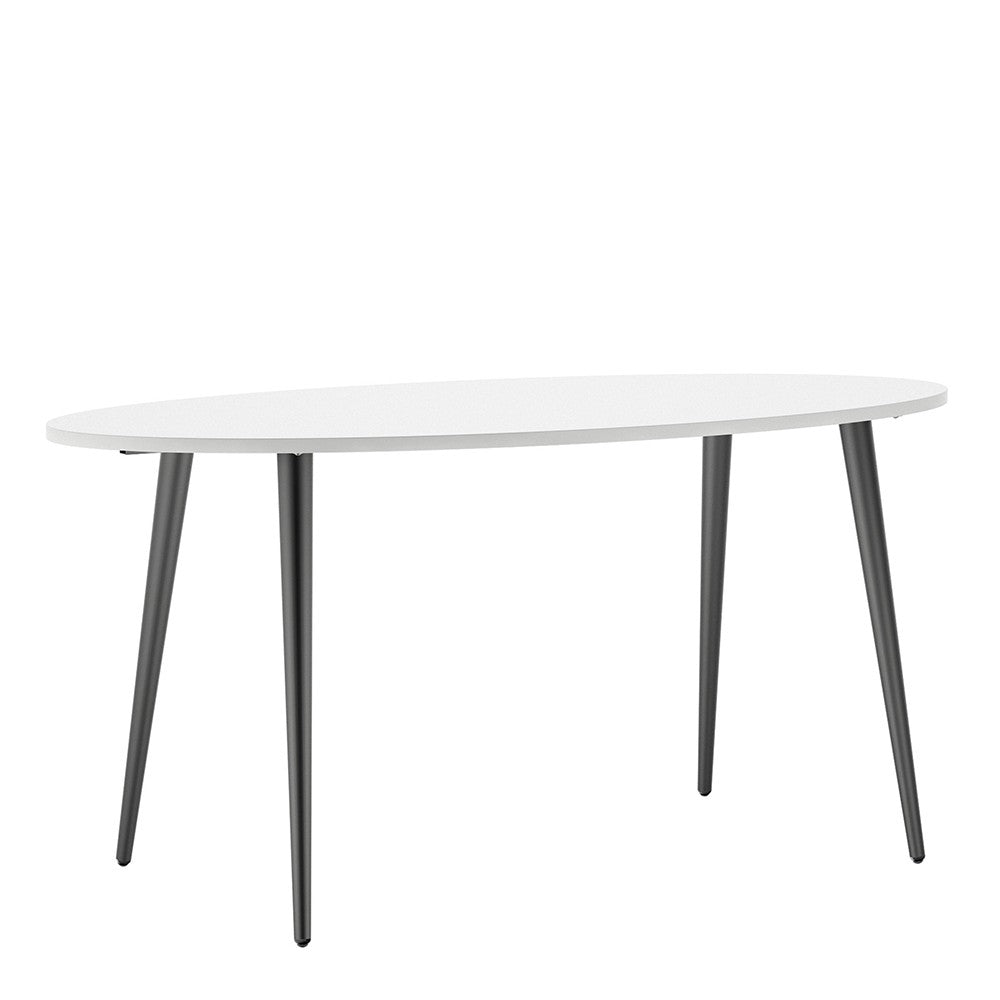 Oslo Dining Table - Large (160cm) in White and Black Matt