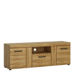 Cortina 2 door 1 drawer tall TV cabinet in Grandson Oak