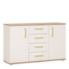 4KIDS 2 door 4 drawer sideboard with lemon handles  4KIDS 2 door 4 drawer sideboard with lemon handles
