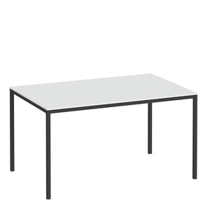 Family Dining Table 140cm White Table Top with Black Legs