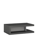 Lyon Designer coffee table on wheels in Platinum/Light Grey Gloss