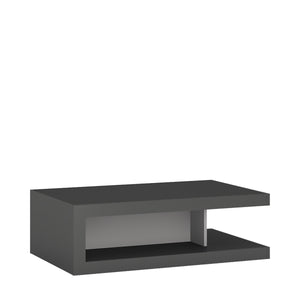 Lyon Designer coffee table on wheels in Platinum/Light Grey Gloss