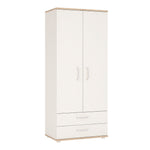 4KIDS 2 door 2 drawer wardrobe with opalino handles