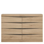 Kensington 4 + 4 Wide Chest of Drawers in Oak.