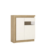 Lyon 2 door designer cabinet (RH) in Riviera Oak/White High Gloss