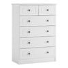 Hampshire 2 plus 4 chest of drawers in white textured MDF and white melamine