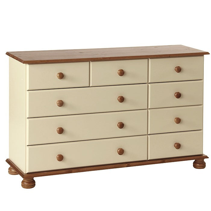 Copenhagen 2 + 3 + 4 Drawer Extra wide chest in Cream/Pine