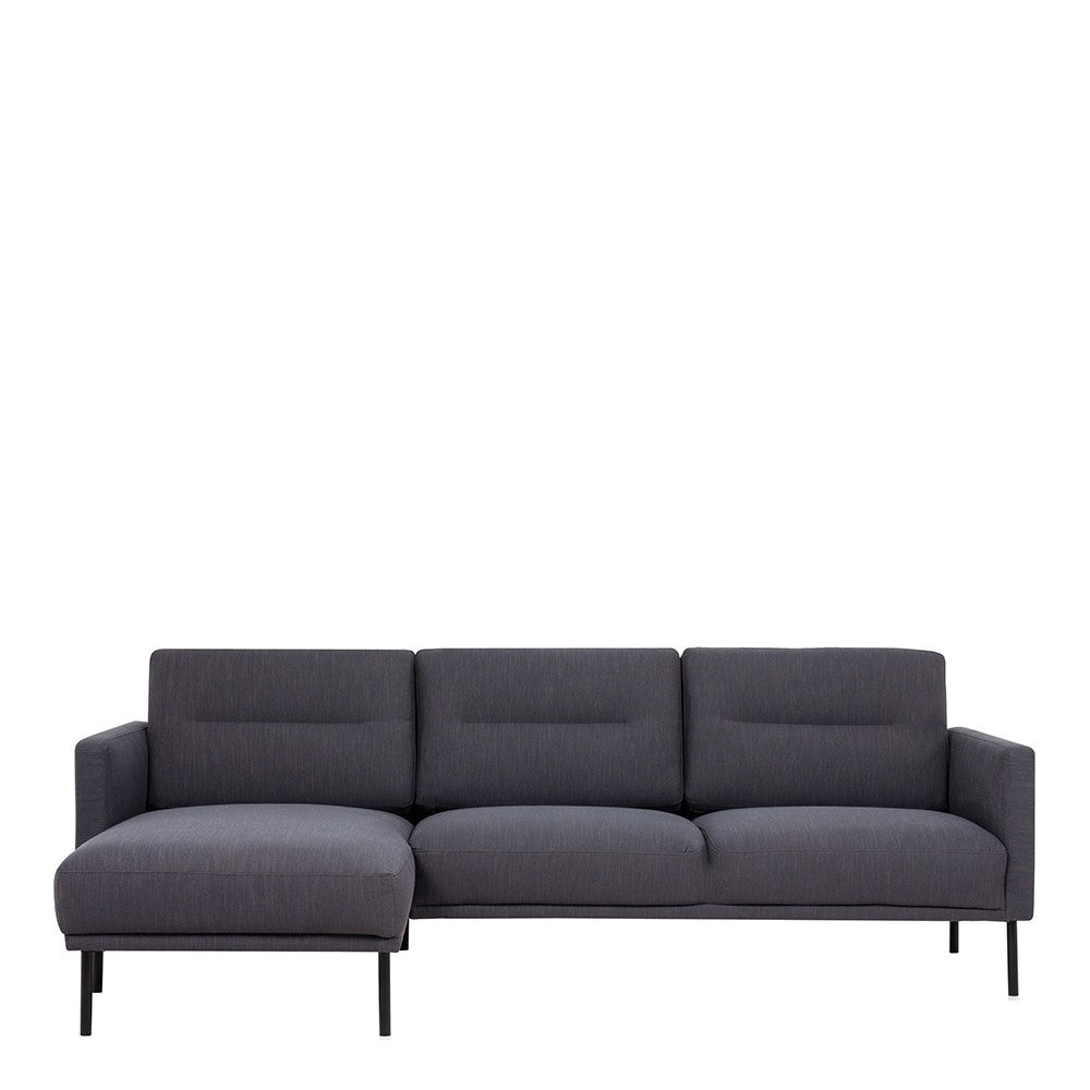Larvik Chaiselongue Sofa (LH) - Antracit , Black Legs