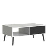 Oslo Coffee Table 1 Drawer 1 Shelf in White and Black Matt FSC Mix 70 % NC-COC-060652