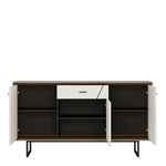 Brolo 3 door 1 drawer sideboard With the walnut and dark panel finish