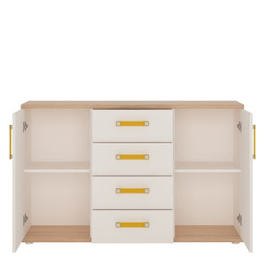 4KIDS 2 door 4 drawer sideboard with orange handles