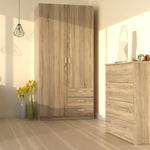 Space Wardrobe - 2 Doors 3 Drawers in Oak 2000