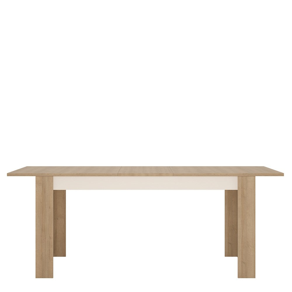 Lyon Large extending dining table 160/200 cm in Riviera Oak/White High Gloss