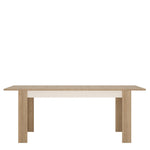 Lyon Large extending dining table 160/200 cm in Riviera Oak/White High Gloss