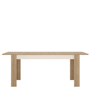 Lyon Large extending dining table 160/200 cm in Riviera Oak/White High Gloss