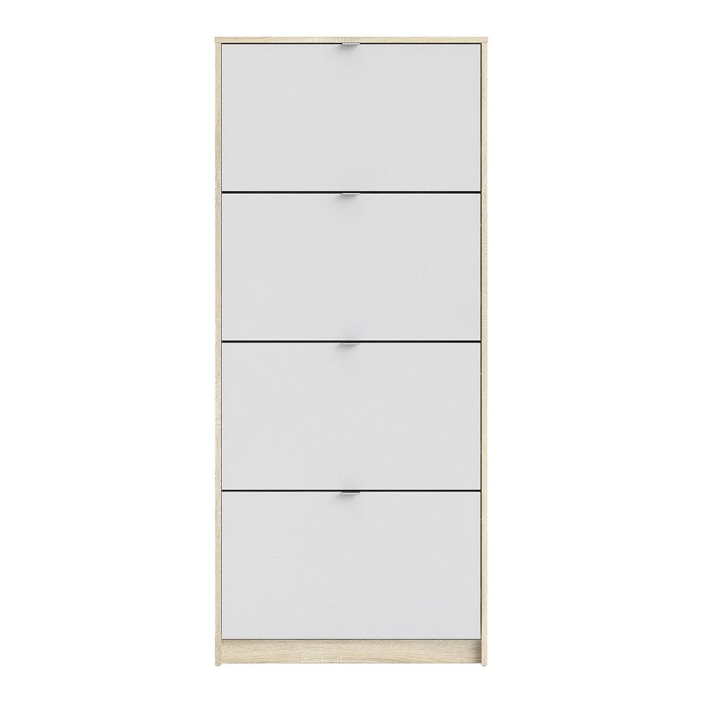 Shoes Shoe cabinet w. 4 tilting doors and 2 layers