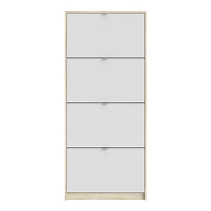 Shoes Shoe cabinet w. 4 tilting doors and 2 layers