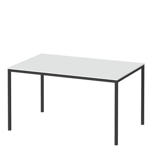 Family Dining Table 140cm White Table Top with Black Legs