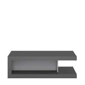 Lyon Designer coffee table on wheels in Platinum/Light Grey Gloss