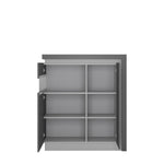 Lyon 2 door designer cabinet (LH) in Platinum/Light Grey Gloss