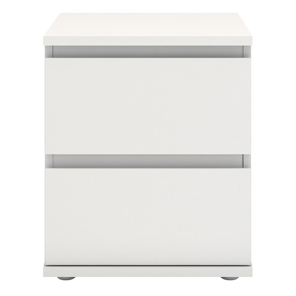 Nova Bedside 2 Drawer in White