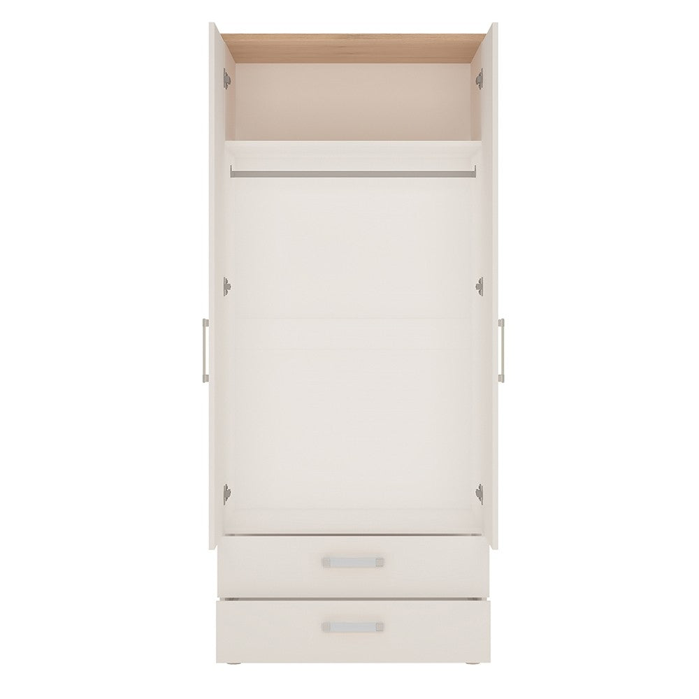 4KIDS 2 door 2 drawer wardrobe with opalino handles