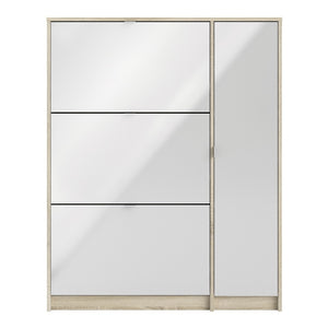 Shoes Shoe cabinet w. 3 tilting doors and 2 layers + 1 door