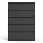 Naia Chest of 5 Drawers in Black Matt