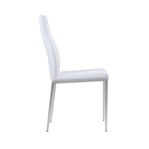 Milan High Back Chair White Faux Leather. Set of 2