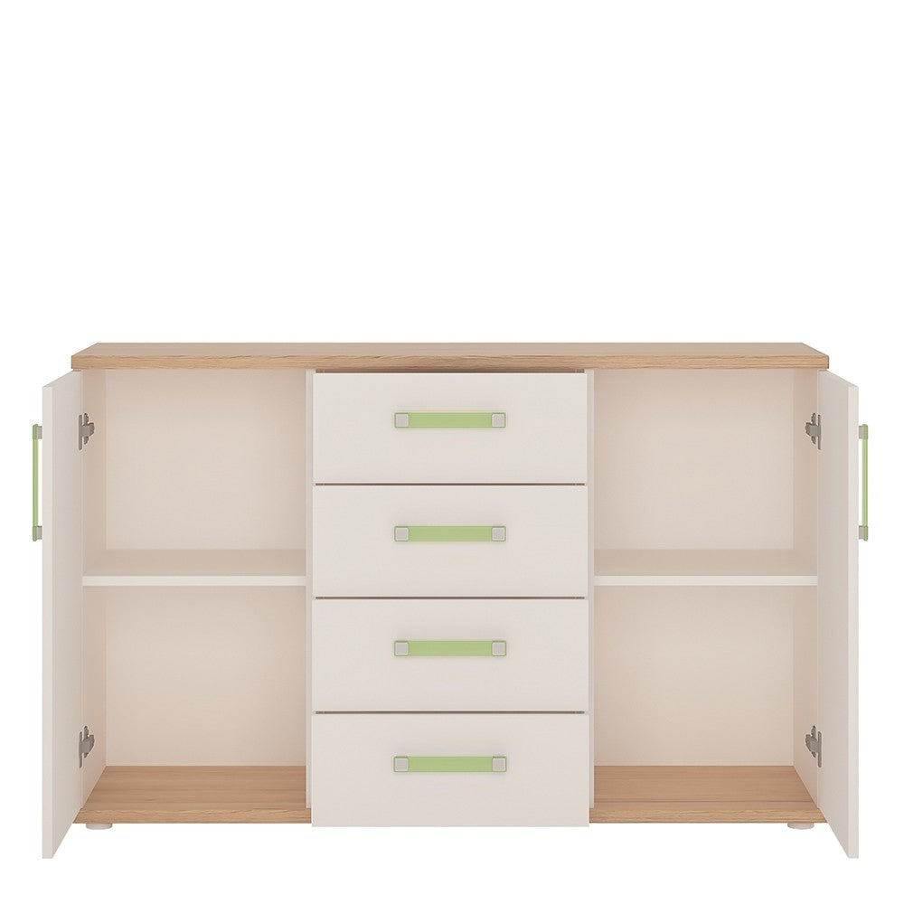 4KIDS 2 door 4 drawer sideboard with lemon handles  4KIDS 2 door 4 drawer sideboard with lemon handles
