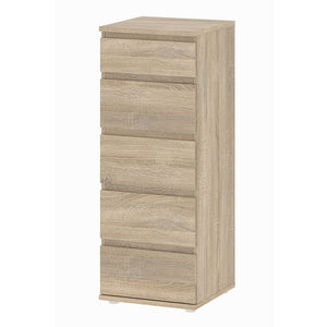 Nova Narrow Chest of 5 Drawers in Oak