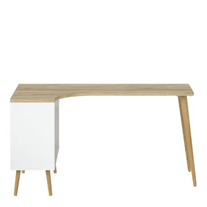 Oslo Desk 2 Drawer in White and Oak FSC Mix 70 % NC-COC-060652