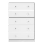 Nova Chest of 5 Drawers in White