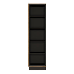 Brolo Tall Bookcase With the walnut and dark panel finish