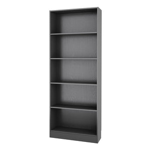 Basic Tall Wide Bookcase (4 Shelves) in Black Woodgrain