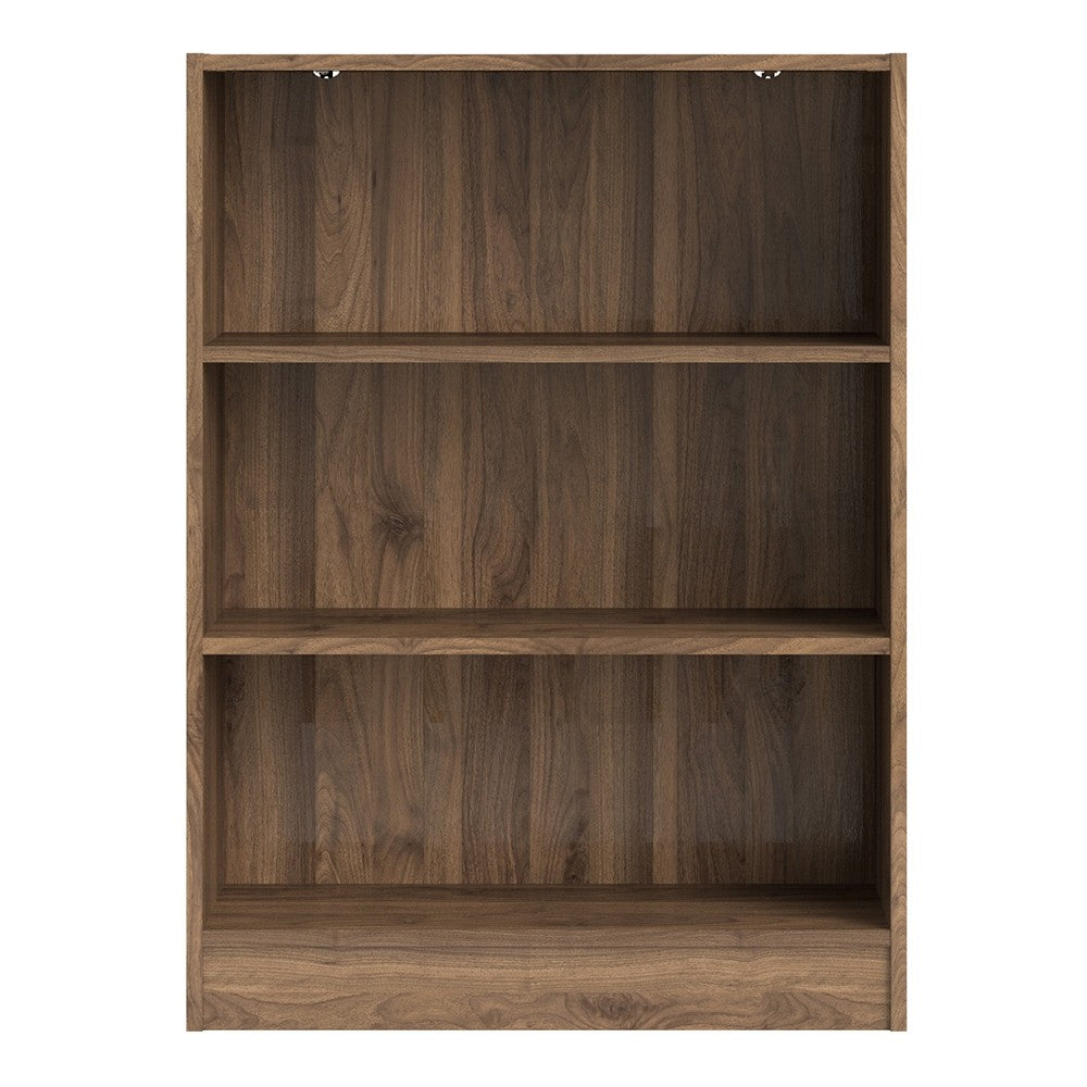 *Basic Low Wide Bookcase (2 Shelves) in Walnut