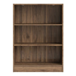 *Basic Low Wide Bookcase (2 Shelves) in Walnut