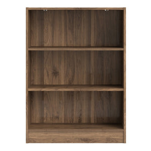 *Basic Low Wide Bookcase (2 Shelves) in Walnut