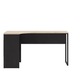 Function Plus Corner Desk 2 Drawers in Black Matt and Oak FSC Mix 70 % NC-COC-060652