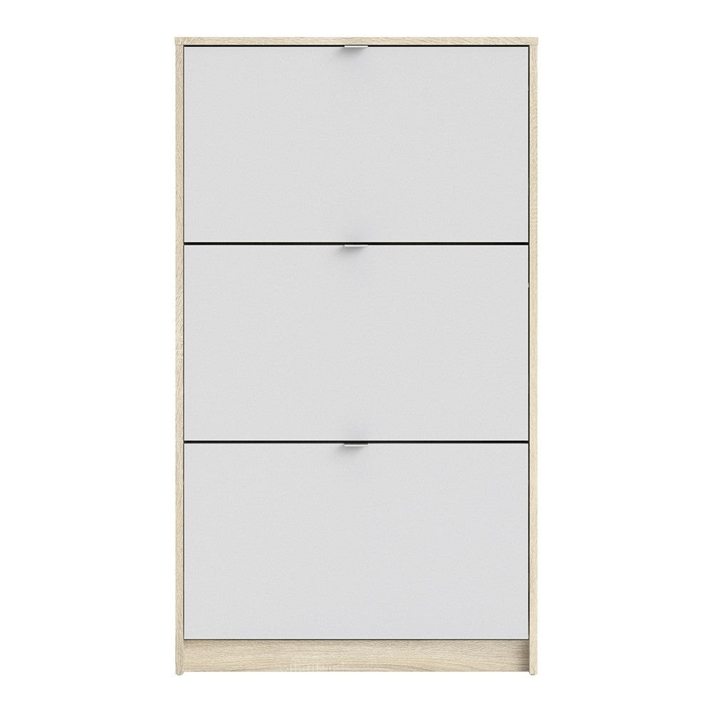 Shoes Shoe cabinet w. 3 tilting doors and 2 layers