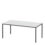 Family Dining Table 180cm White Table Top with Black Legs