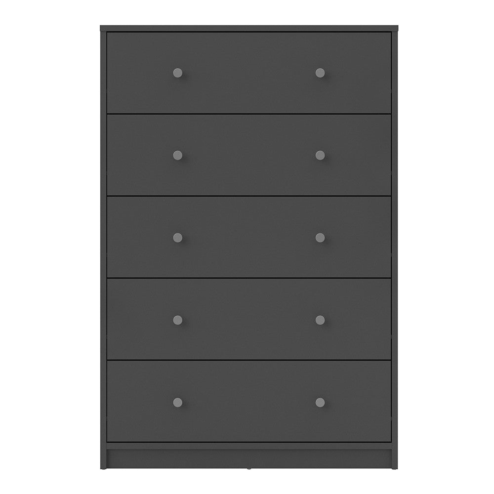 May Chest of 5 Drawers in Grey