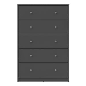 May Chest of 5 Drawers in Grey