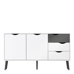 *Oslo Sideboard - Large - 3 Drawers 2 Doors in White and Black Matt