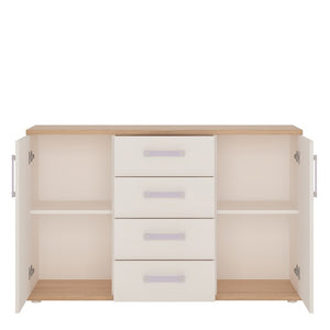 4KIDS 2 door 4 drawer sideboard with lilac handles