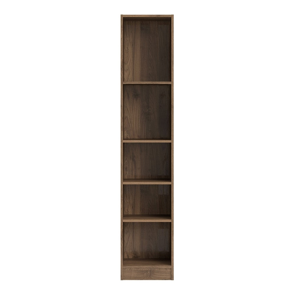 Basic Tall Narrow Bookcase (4 Shelves) in Walnut