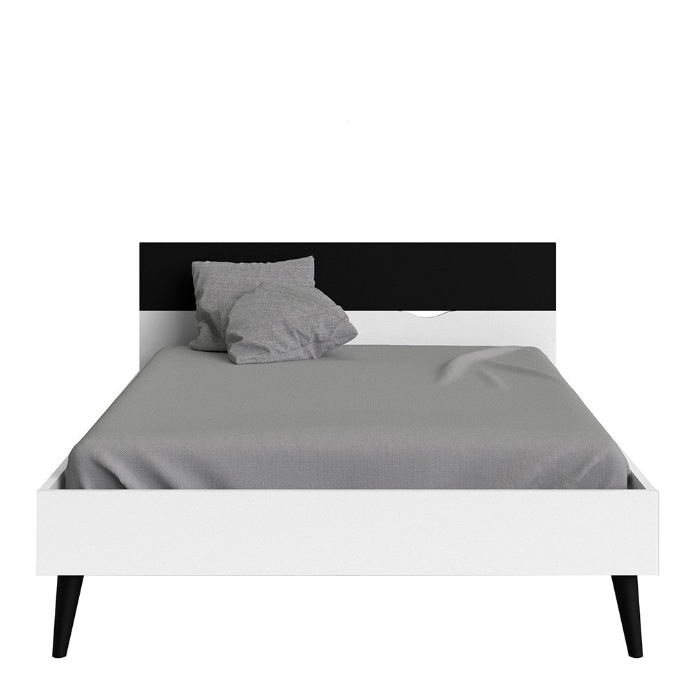 Oslo Euro Double Bed (140 x 200) in White and Black Matt