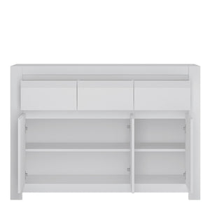 Novi 3 Door 3 Drawer Cabinet in Alpine White  Novi 3 Door 3 Drawer Cabinet in Alpine White