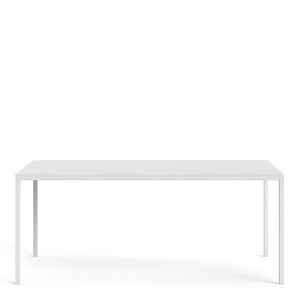 Family Dining Table 180cm White Table Top with White Legs