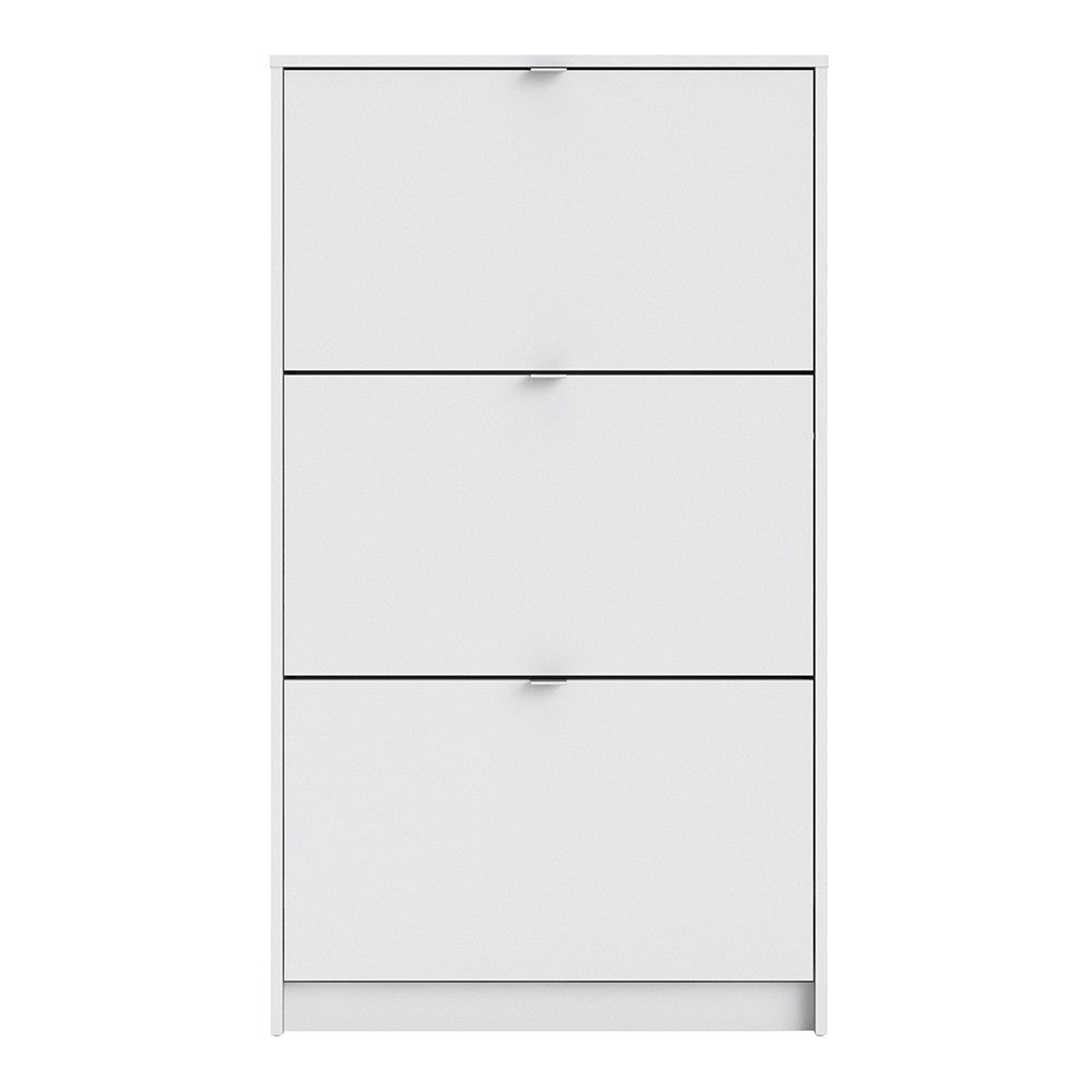 Shoes Shoe cabinet w. 3 tilting doors and 2 layers